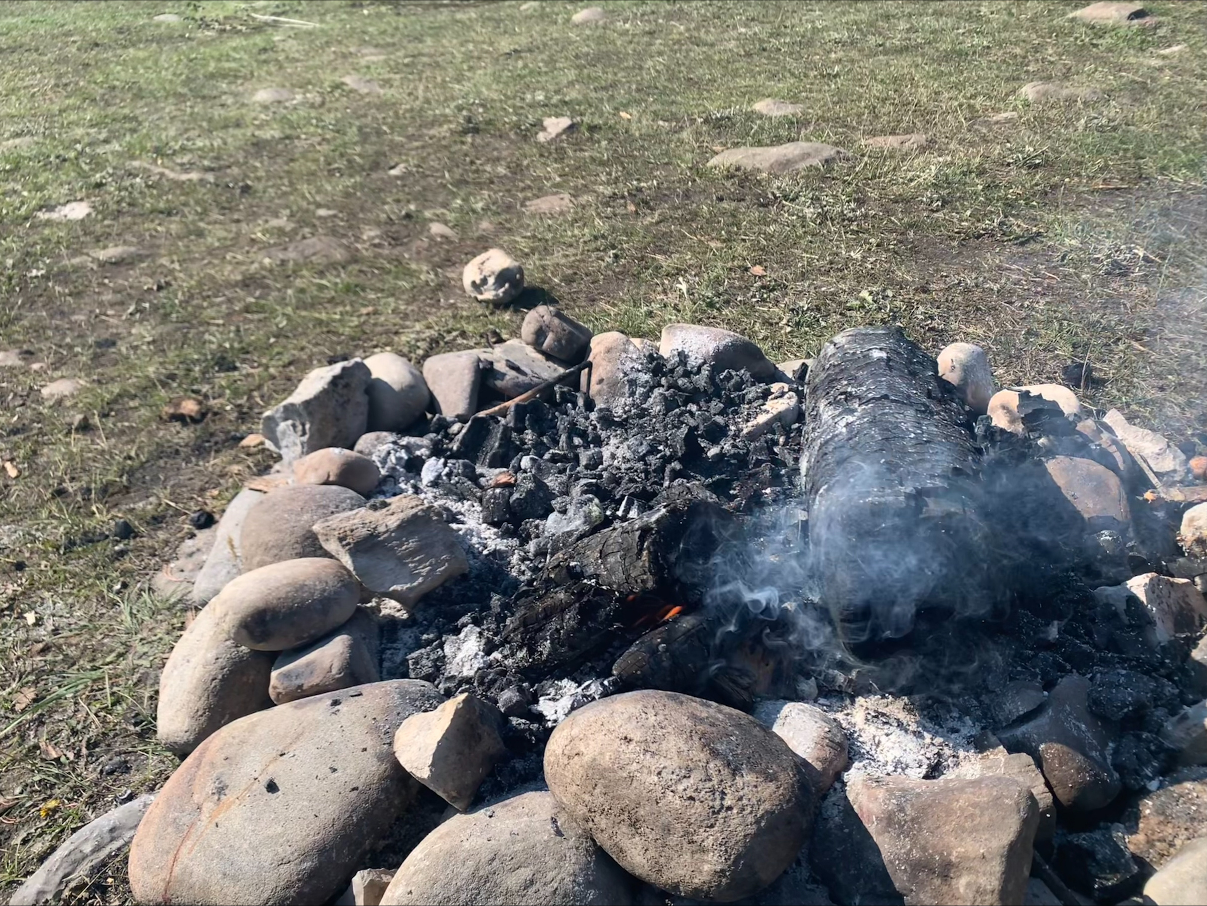 Abandoned campfire Labour Day weekend