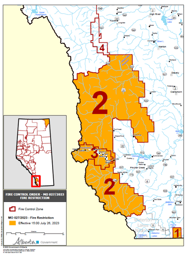 Fire Restriction Map image July 26
