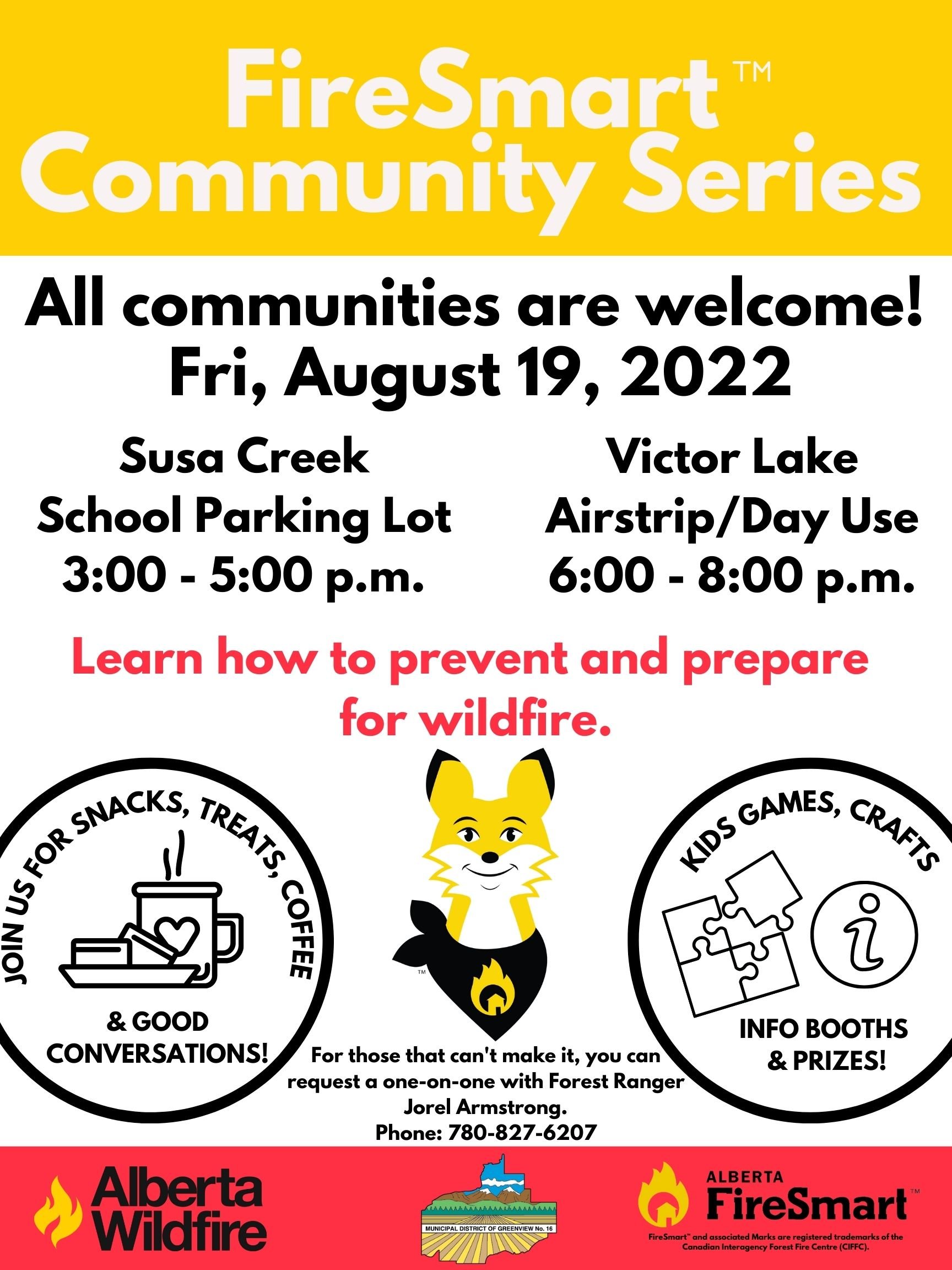 FireSmart Community Series Poster - Victor Lake Susa Creek Aug 19, 2022 