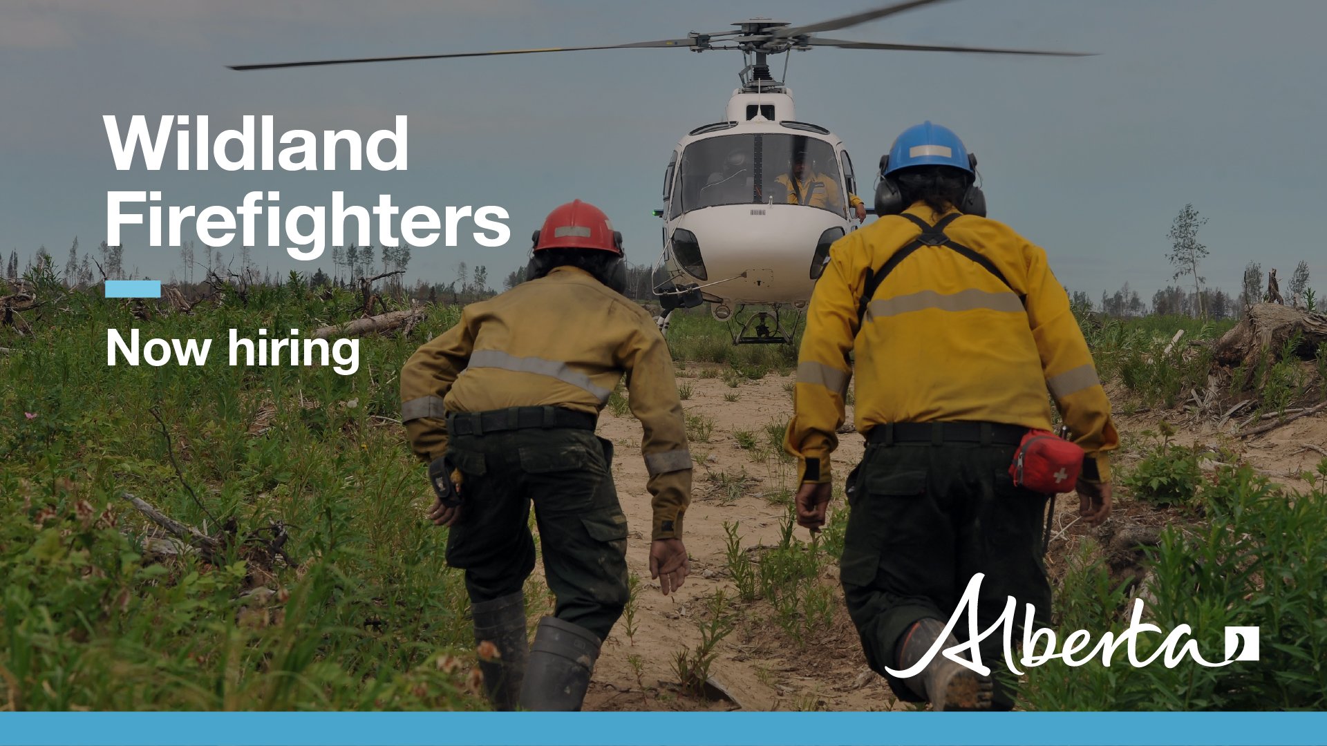 Hiring firefighters - helicopter (landscape)