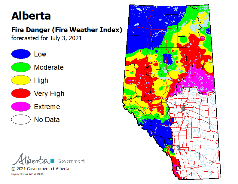 July 3 actual wildfire danger