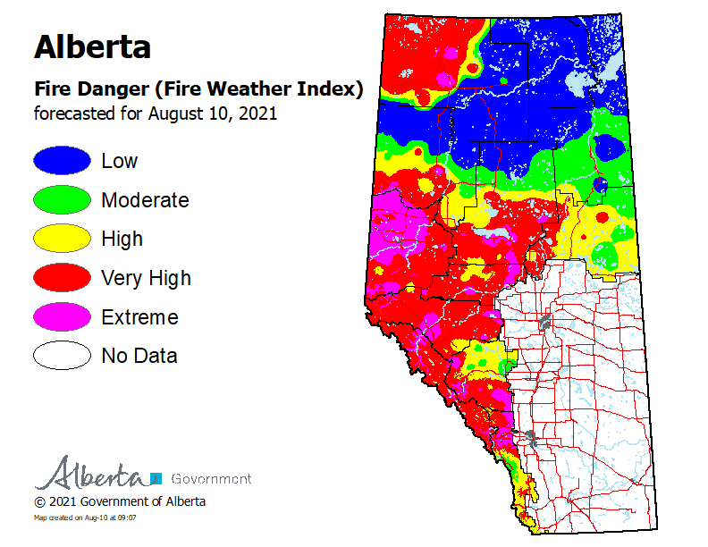 Wildfire danger August 10th-1