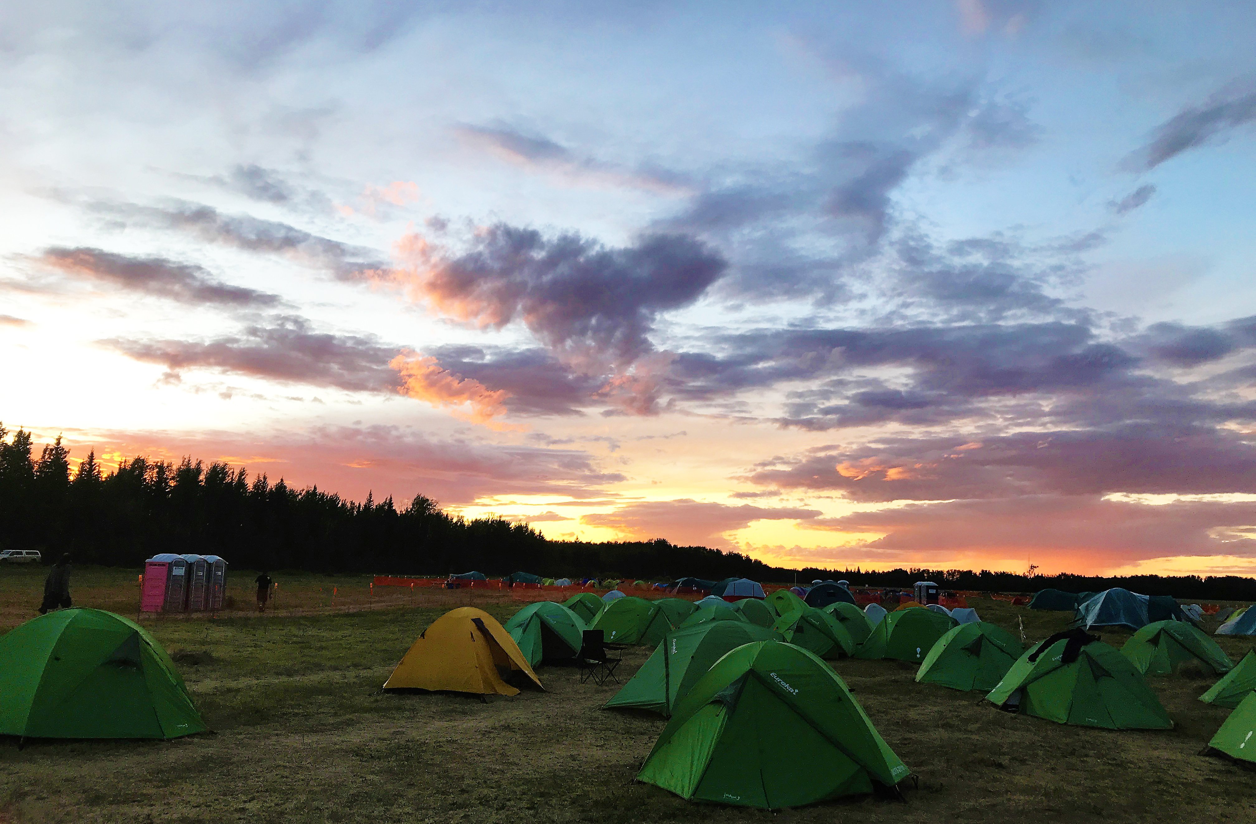 sky over tents at Battle Camp 